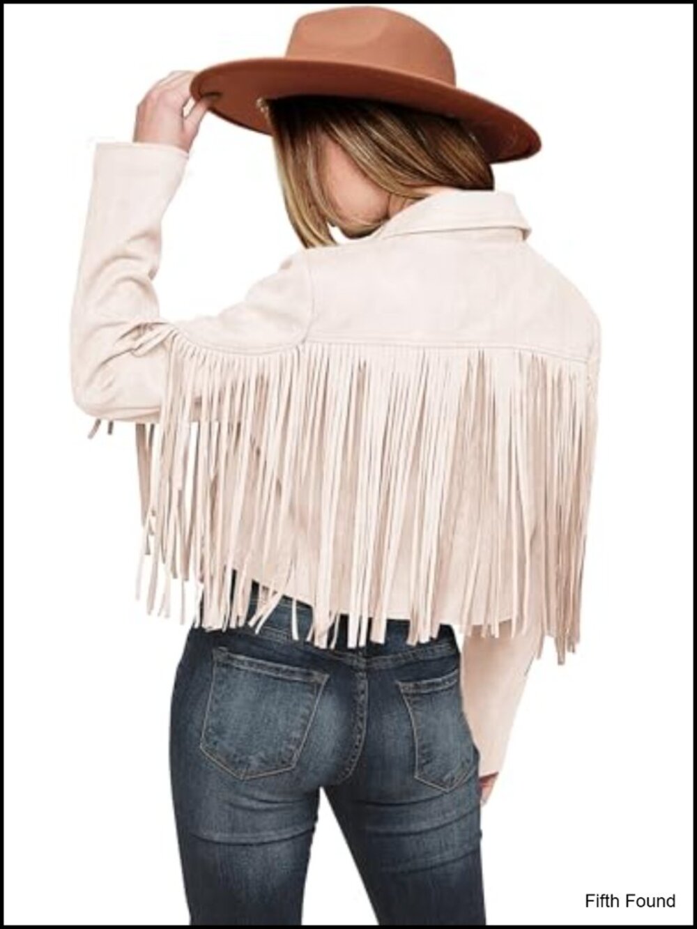 Faux Suede Fringe Jacket Cropped Open Front Long Sleeve